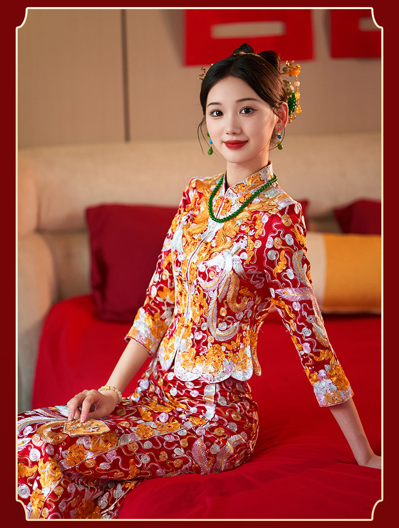 出租龙凤褂新娘2026新款结婚中式婚服出阁敬酒服龙凤褂嫁衣秀和服