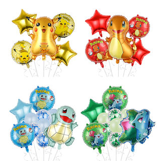 皮卡丘派对铝膜气球儿童宝宝生日装饰神奇宝贝宝可梦口袋精灵套装