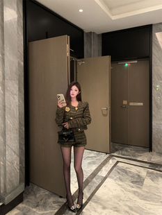 小香风外套短裤套装女秋冬韩系穿搭高级感贵气两件套