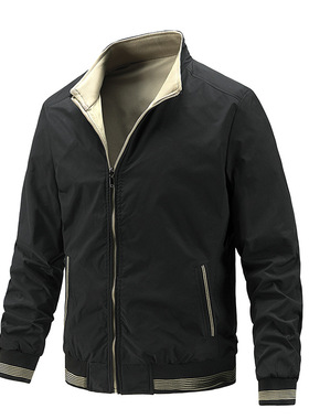 2024夹克春秋双面穿休闲时尚薄款外套潮流商务jacket外贸装