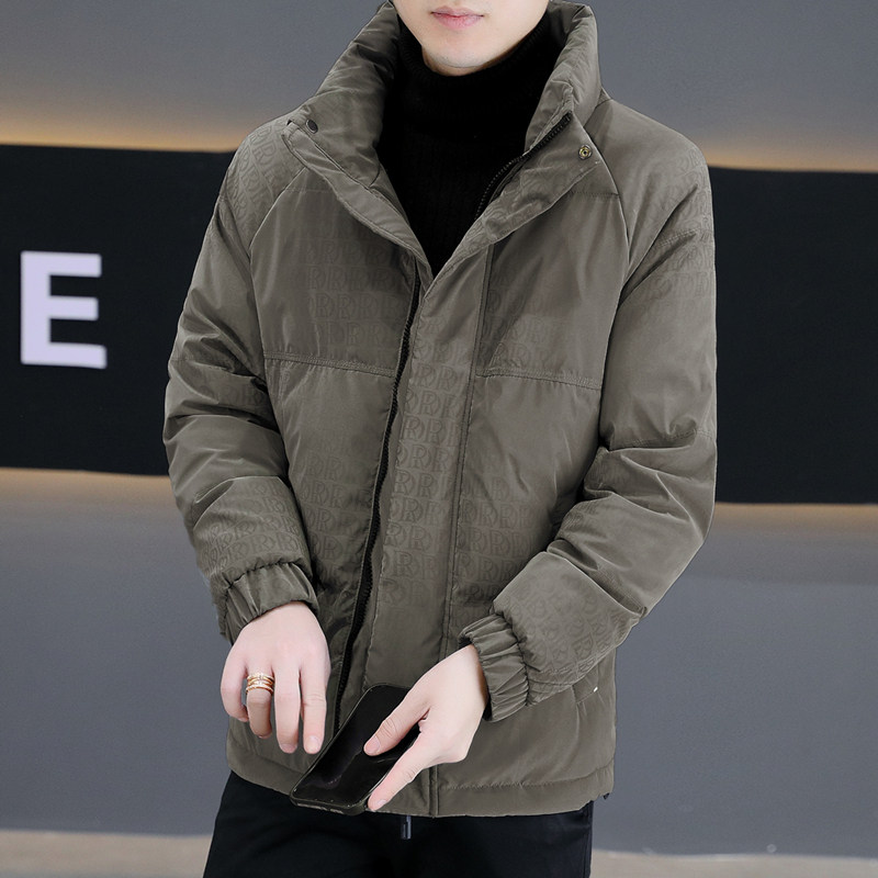 남성 다운 재킷 겨울 2024 새로운 스탠드 칼라 방한 재킷 유행 브랜드 패셔너블하고 잘생긴 두꺼운 겨울 코트 짧은 스타일