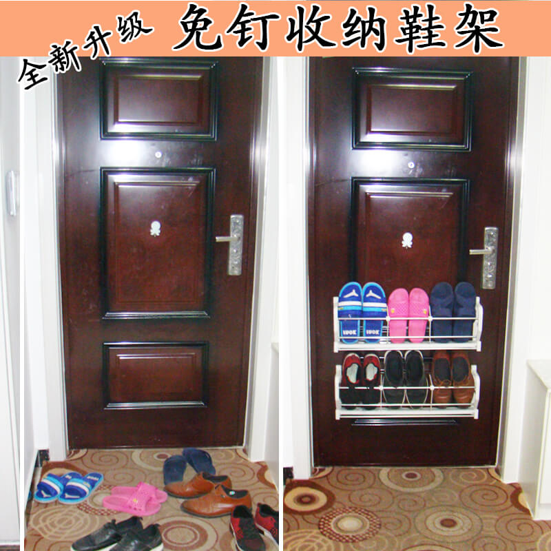 免钉拖鞋架宿舍吸在门上的鞋架壁挂式家用个人收纳卧室少女门后挂券后29.94元