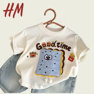男女卡通百搭亲子家庭装 清仓撤柜韩系纯棉玩偶短袖 t恤2025夏装