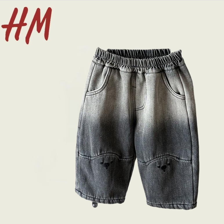 撤柜清仓特价男童加绒加厚牛仔裤秋冬2025新款韩版婴幼儿宝宝一体