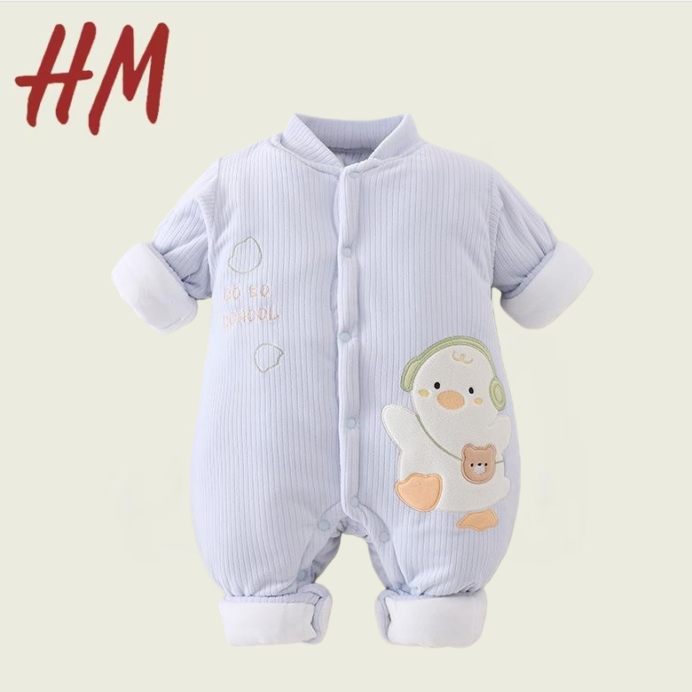 撤柜清仓特价220克冬季加棉加厚连体衣宝宝棉哈衣外穿男女童夹棉