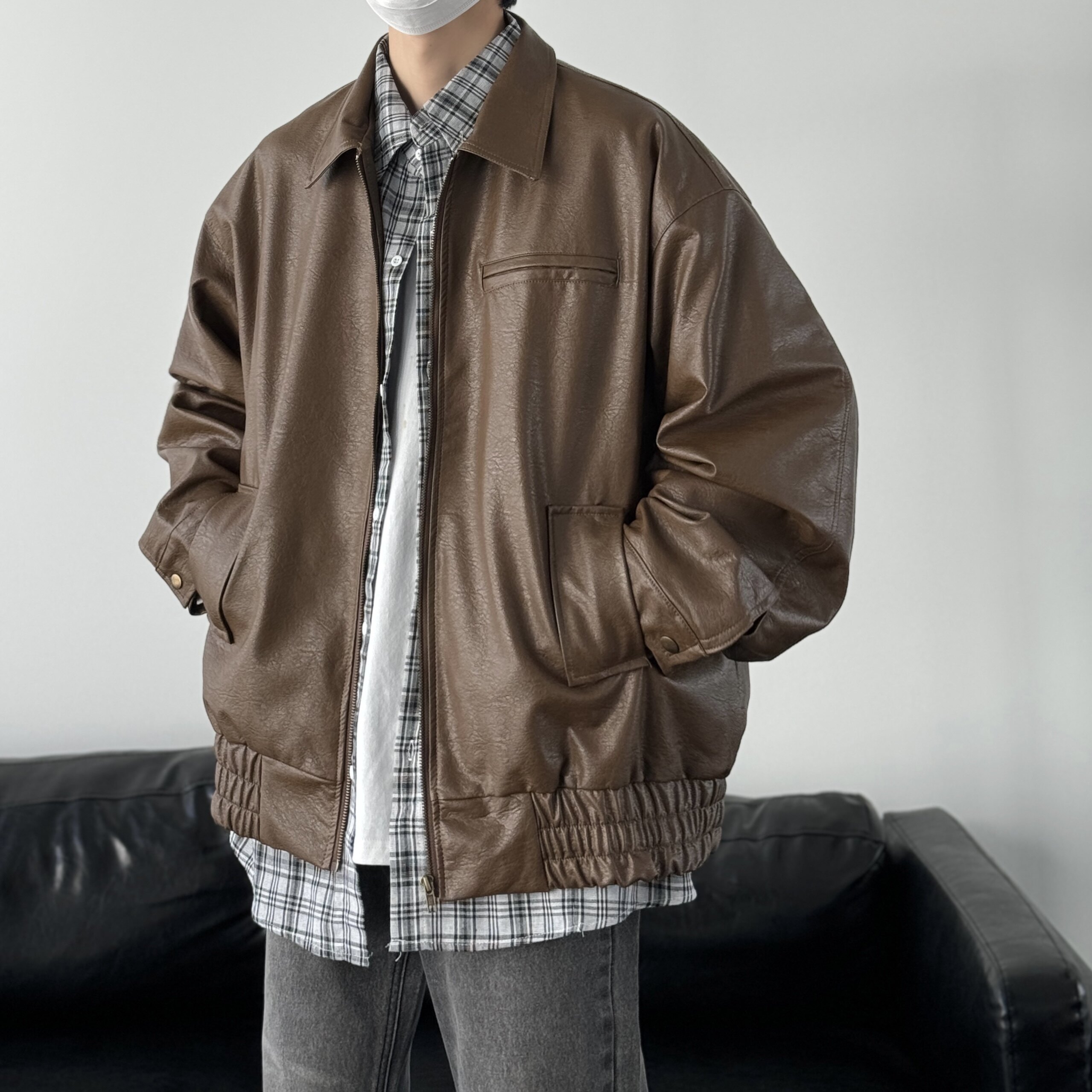 Y26*现货可供视频春高级感外套男潮牌设计感小众皮衣夹克情侣P98，男装夹克，星座617A(原A401)