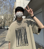 AB36*双线夏季美式高街潮流字母印花短袖T恤P28，男装T恤，星座617A(原A401)