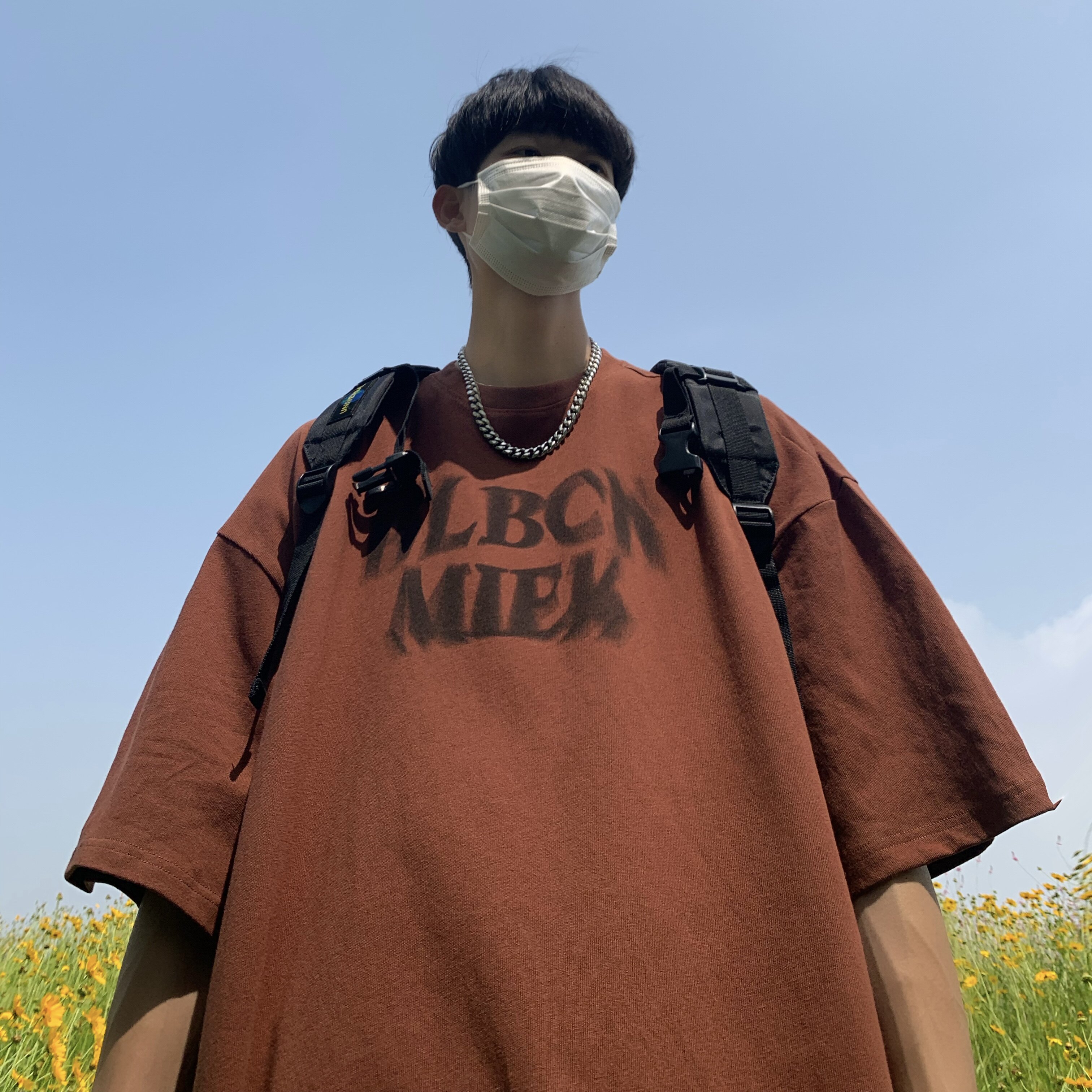 T108*2025夏季虚幻字母短袖T恤男士潮牌美式半袖衫P28图片