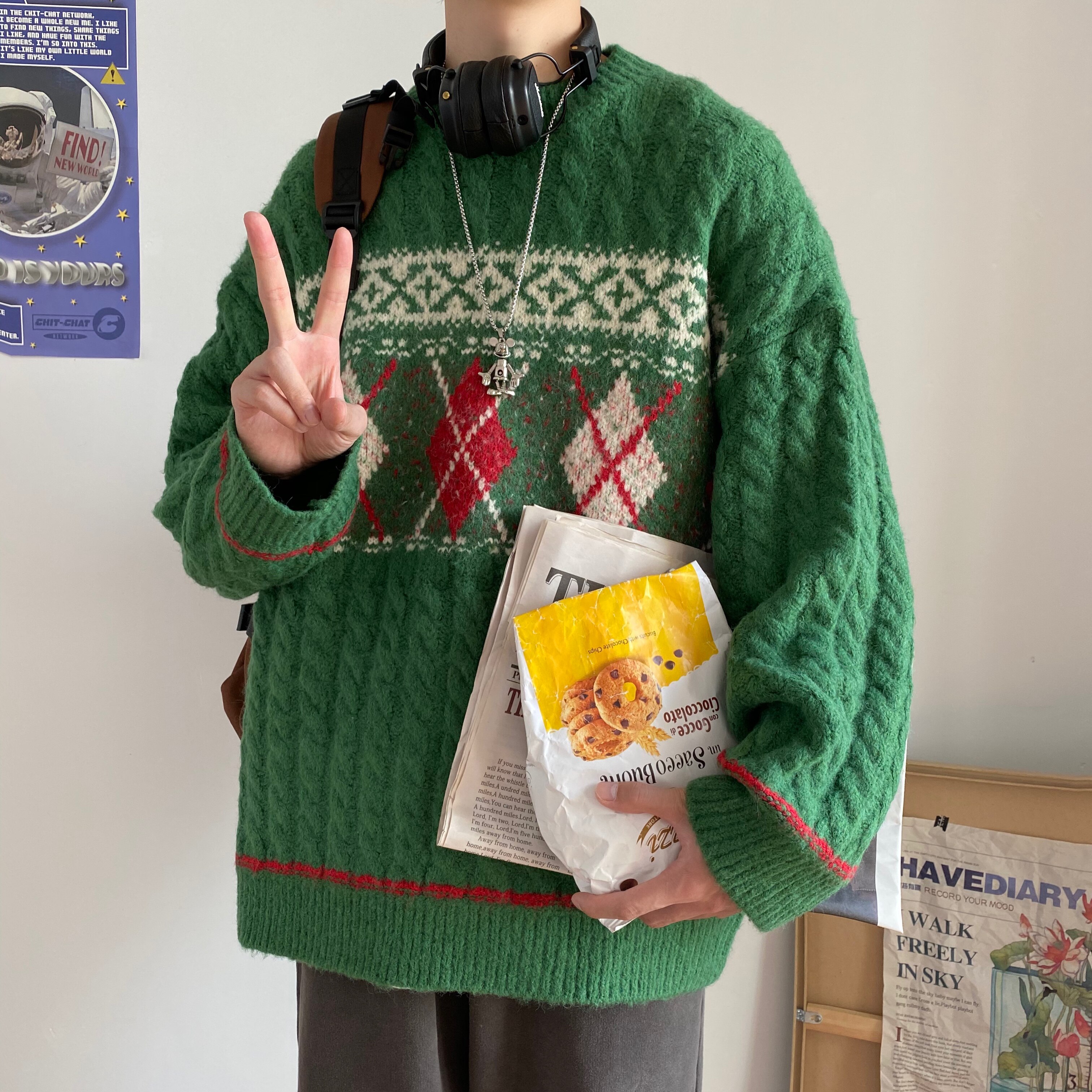 M277*2025冬季圣诞节气氛毛衣男女针织衫上衣P78控99,男装针织衫/毛衣,星座617A(原A401)
