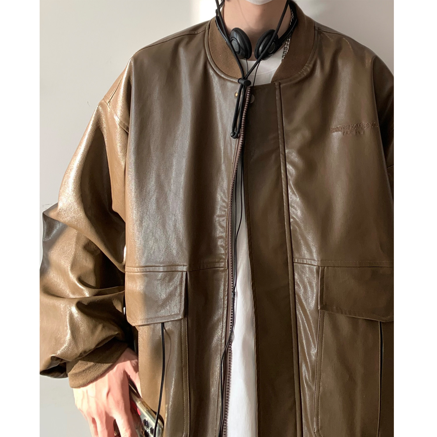 AB99*男士秋季棒球领皮衣P108控138，男装皮衣，星座617A(原A401)