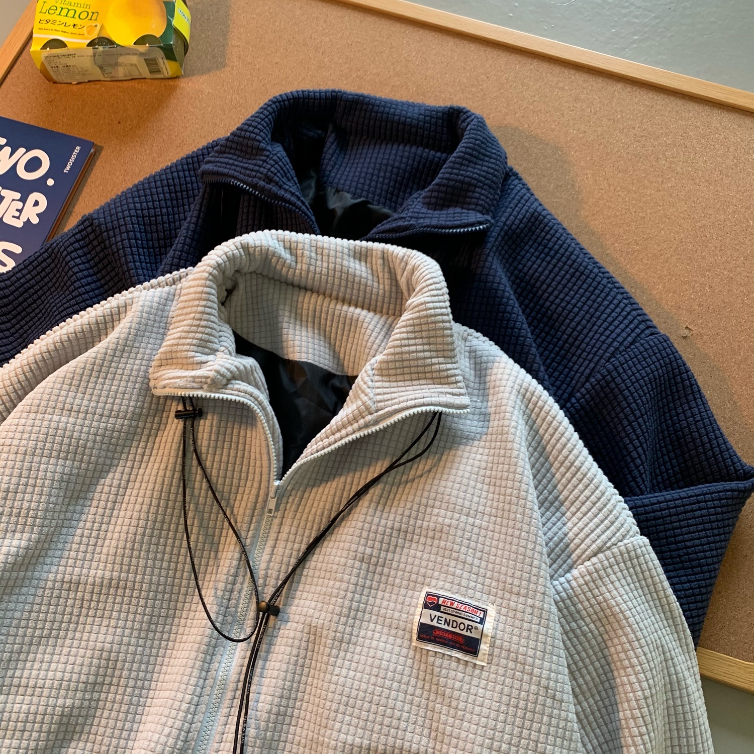 C160*秋季华夫格外套男宽松学生夹克P98限118，男装夹克，星座617A(原A401)