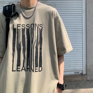 AB36*双线夏季美式高街潮流字母印花短袖T恤P28图片