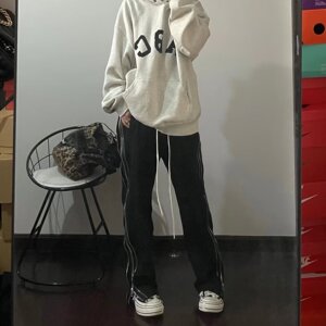时尚气质简约文艺原宿潮流流行慵懒ins百搭新款休闲长裤日系P35图片