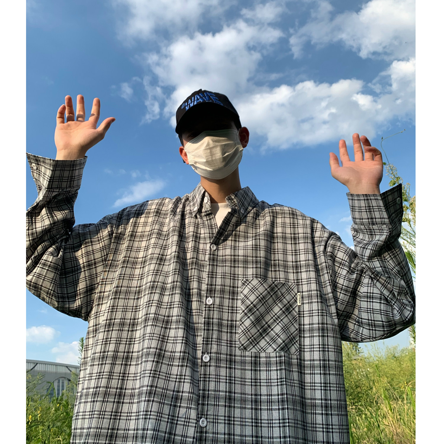 Y77*男士复古休闲格子长袖衬衫P48控68面料70%棉30涤,男装衬衫,星座617A(原A401)