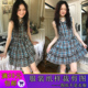 蛋糕裙牛皮纸打版 W9827欣艺纸样格子无袖 娃娃领连衣裙无袖