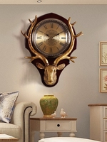 实木钟表挂钟北欧欧式创意客厅大气美式家用时尚个性新中式石英钟