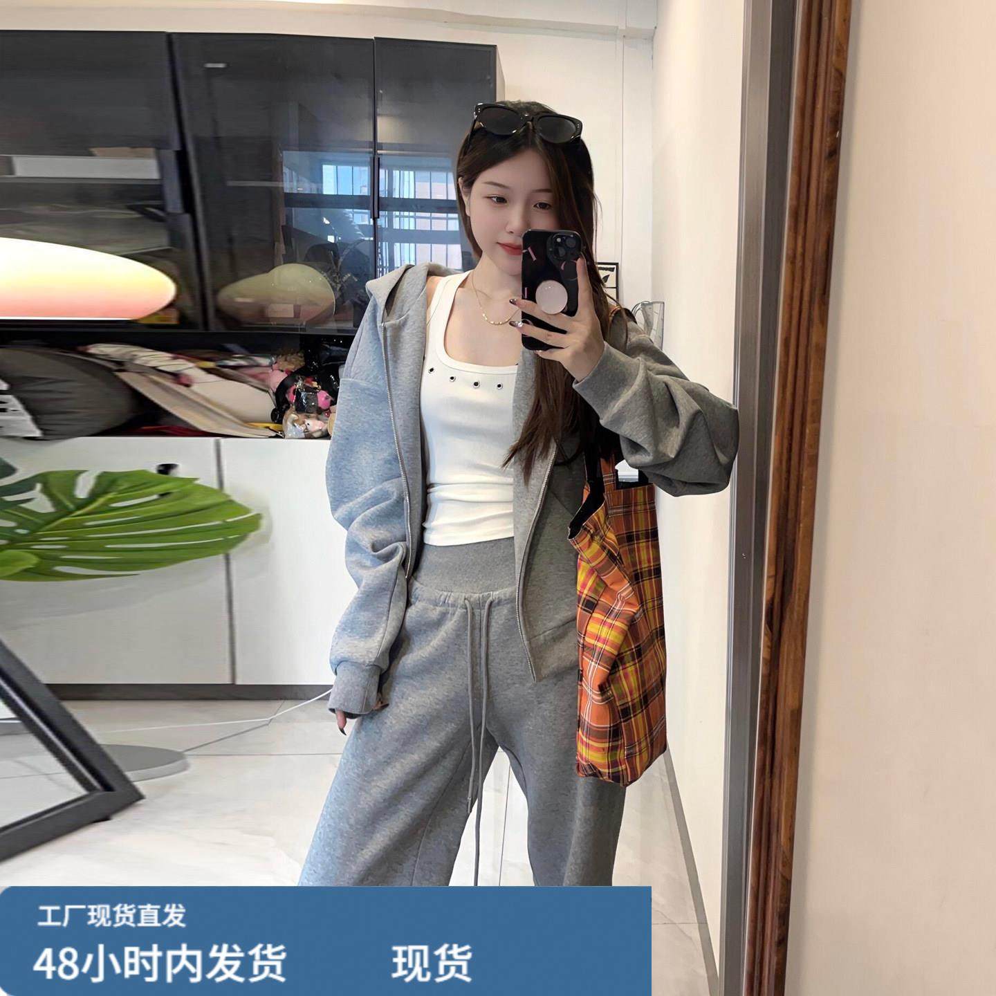 灰色休闲运动套装女2025早秋新款韩系时尚慵懒风卫衣阔腿裤两件套,孕妇装/孕产妇用品/营养,套装,淘宝优惠券,粉丝福利购,淘宝优惠卷