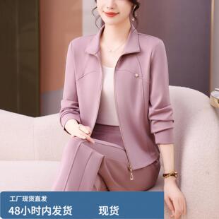 秋季套装女款爆款2025新款运动套装女大码胖mm休闲两件套秋装外套