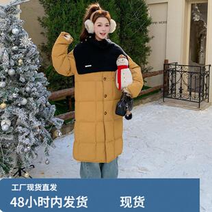 韩系chic黄色中长款羽绒服女冬2025超火好看高级小众加厚保暖外套