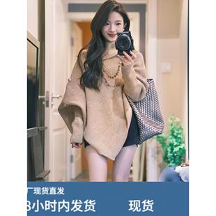 秋冬盐系轻熟御姐风穿搭一整套辣妹独特绝美高领毛衣短裤两件套装