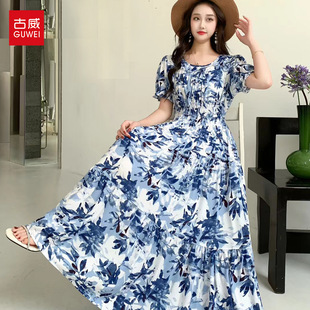 泰国新加坡印尼菲律宾旅游印度风格女装裙巴基斯坦中东碎花连衣裙