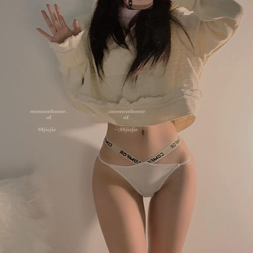 欧美风性感A4腰莫代尔字母拼接内裤低腰交叉腰头透气棉裆三角裤女