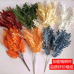 厂家直销槐树叶森系橄榄枝柳叶枣叶尤加利金钱叶婚庆绿植花材配草