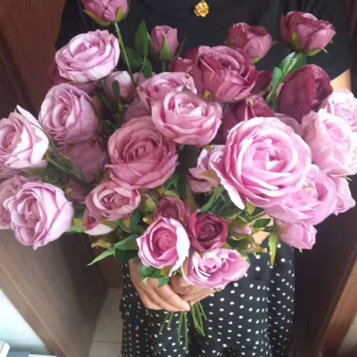 摆件仿真花绢花婚庆仿真玫瑰花