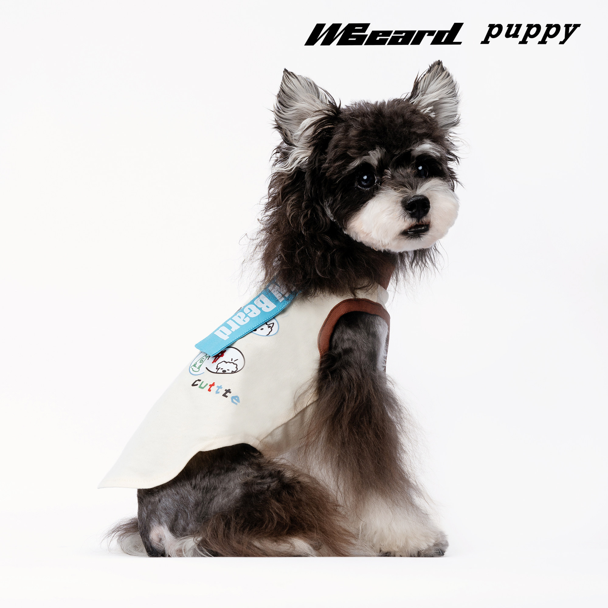 白胡子假吊牌挂件背心雪纳瑞衣服泰迪比熊狗狗衣服