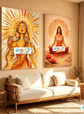 心灵颂钵疗愈瑜伽馆无框装饰画