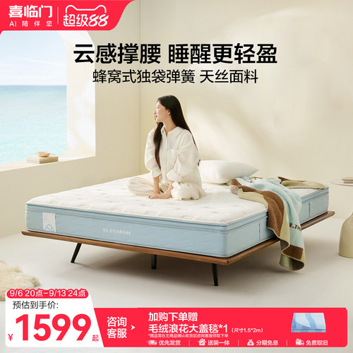 【云朗Hit】喜临门主卧双人席梦思舒脊记忆棉蜂窝独袋弹簧床垫