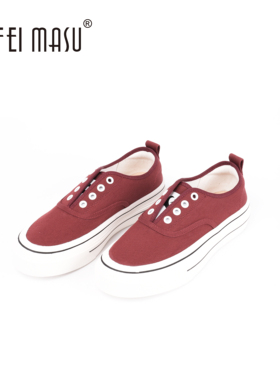 SUFEIMASU/休闲百搭一脚蹬增高厚底圆头外穿帆布板鞋SF1102-88
