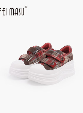 苏菲玛素春季厚底魔术贴增高休闲百搭松糕底潮流板鞋SF62C-289