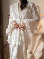 Rosederosee Star Mist Lady Spring New Chinese-style pajamas, plush long warm bathrobe worn over home wear thumbnail 5