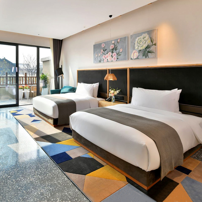 华住平台花间堂酒店宾馆客房公寓家具标间成套定制民宿房家具床全