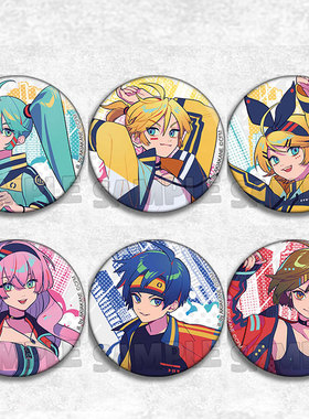 初音未来 动漫徽章胸章二次元周边现货吧唧镭射日谷底马口铁miku