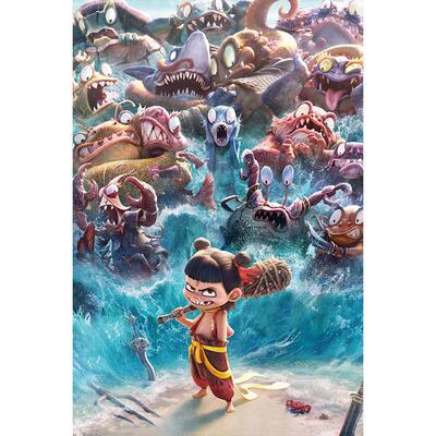 哪吒电影海报墙贴纸自粘画
