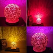 藤球小夜灯卧室床头台灯浪漫藤条夜灯红色夜光灯氛围柔光睡眠小灯