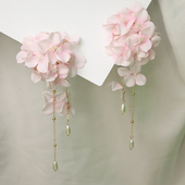 汉服绢花发饰绣球簪花发夹仙气花朵流苏侧边夹古风装 饰配饰品头饰