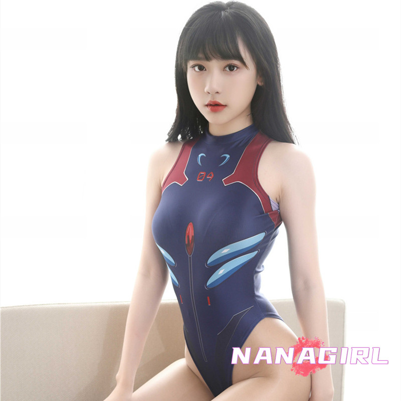 日系二次元EVA绫波丽战斗服印花游戏动漫连体衣制服性感诱惑套装