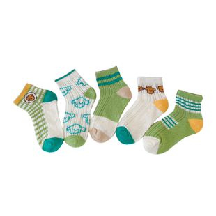 儿童袜子夏季薄款纯棉男童卡通可爱短袜宝宝春秋透气女童夏天棉袜