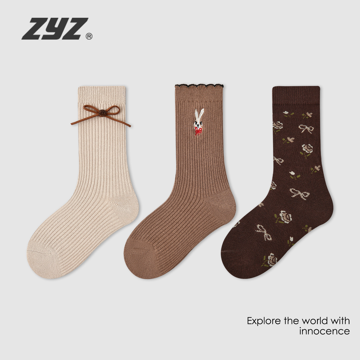 儿童袜子春秋款纯棉复古风中筒袜女童秋冬季韩版ins潮花边公主袜