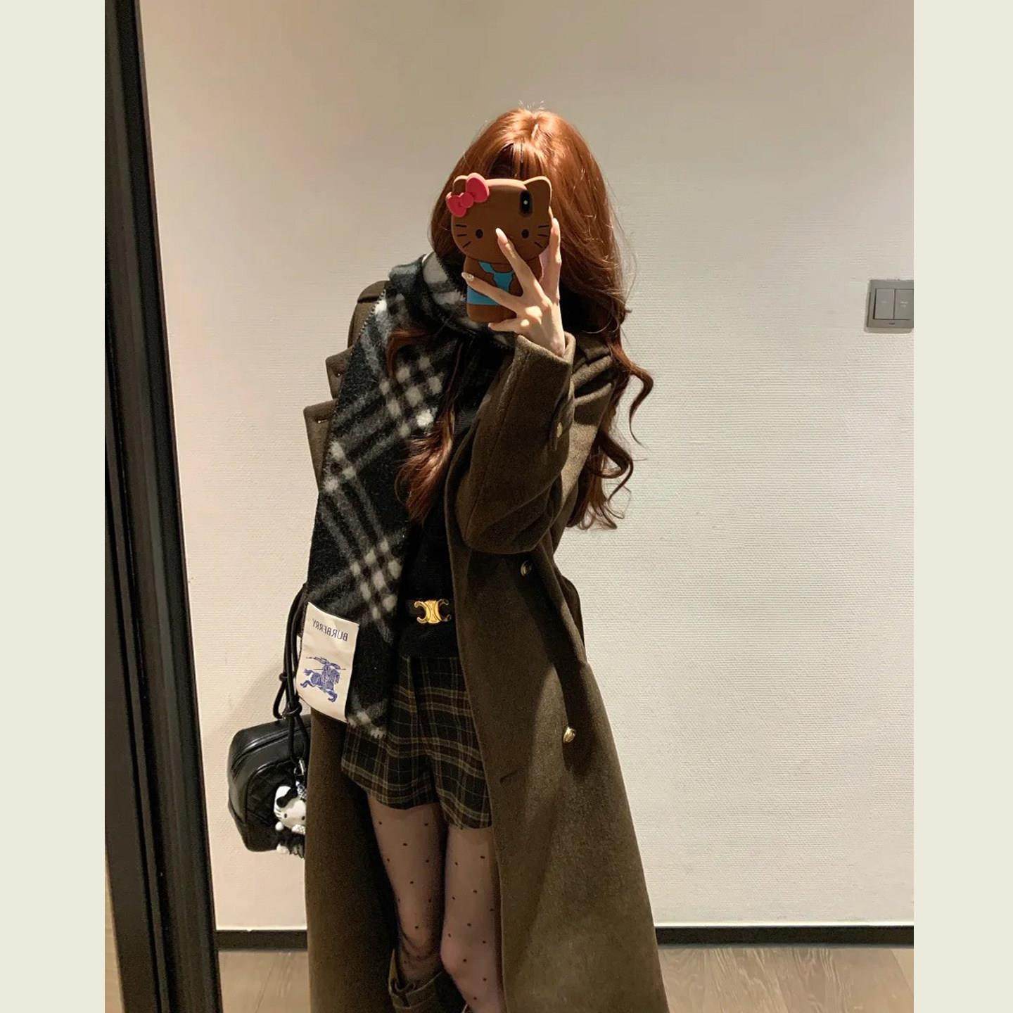 韩系复古咖色立领毛呢外套女秋冬季慵懒风宽松长款系带呢子大衣,运动/瑜伽/健身/球迷用品,广场舞套装,淘宝优惠券,粉丝福利购,淘宝优惠卷