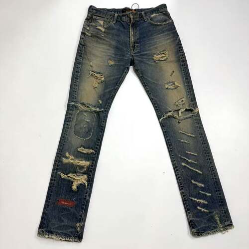 『独家现货』Undercover 05SS But期60贴布牛仔裤 破洞糜烂长裤