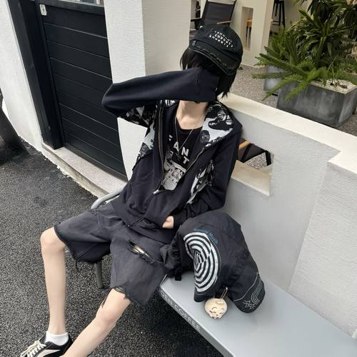 原版开发！Undercover 05ss But期吸血鬼女孩拼接卫衣 拉链帽衫