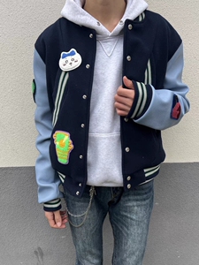 现 kikokostadinov限定蓝袖短款Kiko棒球服外套高街Cleanfit