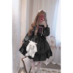 原创Lolita洛丽塔裙子软妹萝莉洋装普罗旺斯新款秋冬op长袖连衣裙