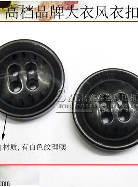 21/25mm黑色高档大衣扣风衣扣子 英伦风西装扣钮扣AB家纽扣专卖