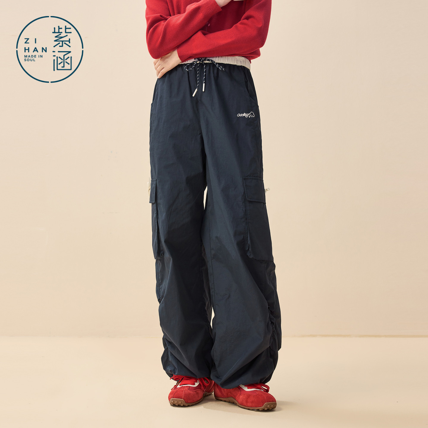 【好物体验专享】紫涵直筒阔腿工装裤女2026年春季新款显瘦户外,女装/女士精品,休闲裤,淘宝优惠券,粉丝福利购,淘宝优惠卷