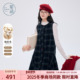 新款 紫涵羊毛格纹无袖 背心连衣裙女2025冬季 宽松内搭圆领a字短裙